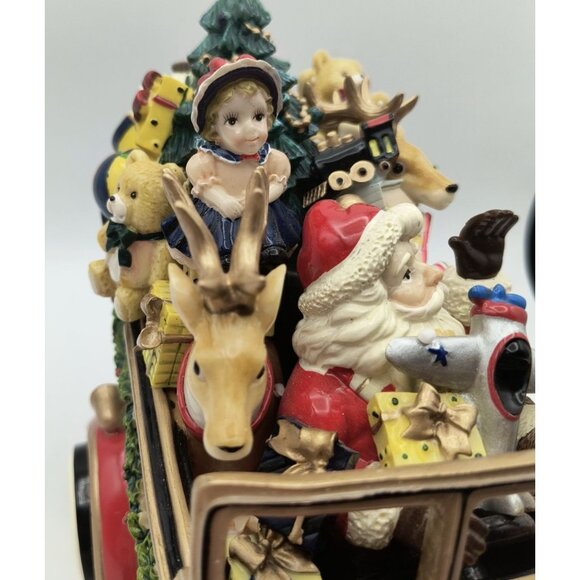Fitz and Floyd Santa Christmas Car Musical Figurine Vintage Holiday Decor - Picture 8 of 13